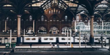 Empty train platform